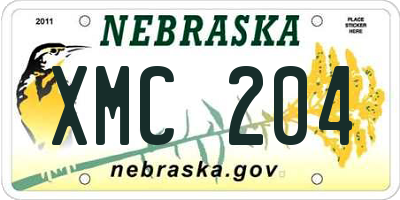 NE license plate XMC204