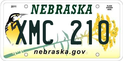 NE license plate XMC210