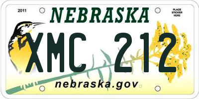 NE license plate XMC212