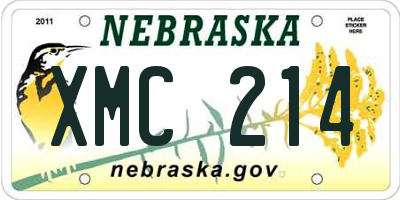 NE license plate XMC214