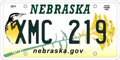 NE license plate XMC219