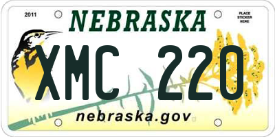 NE license plate XMC220