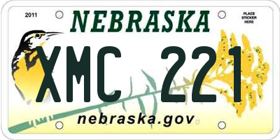 NE license plate XMC221