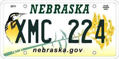 NE license plate XMC224