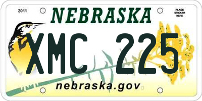 NE license plate XMC225