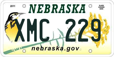 NE license plate XMC229