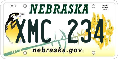 NE license plate XMC234