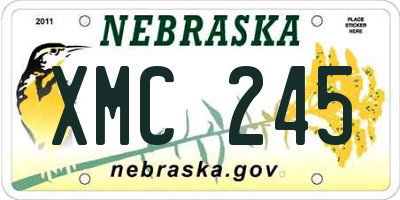 NE license plate XMC245