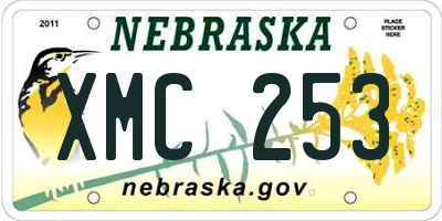 NE license plate XMC253