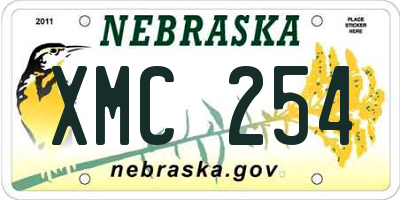 NE license plate XMC254