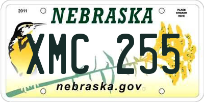 NE license plate XMC255
