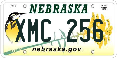 NE license plate XMC256