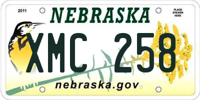 NE license plate XMC258