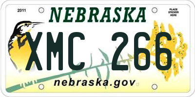 NE license plate XMC266