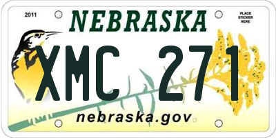 NE license plate XMC271