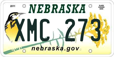 NE license plate XMC273