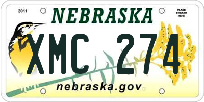 NE license plate XMC274