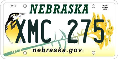 NE license plate XMC275