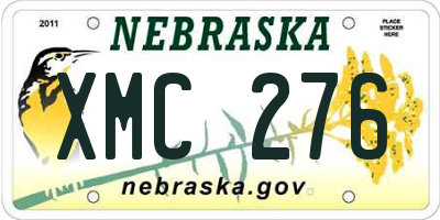 NE license plate XMC276