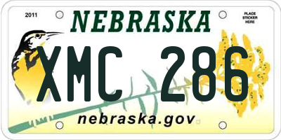 NE license plate XMC286