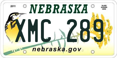 NE license plate XMC289