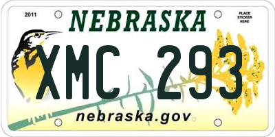 NE license plate XMC293
