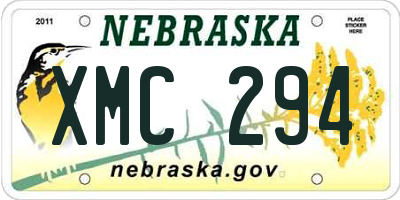NE license plate XMC294