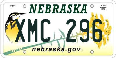NE license plate XMC296