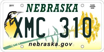 NE license plate XMC310