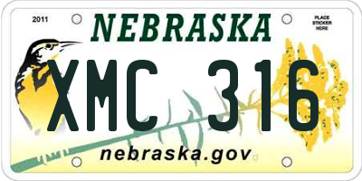 NE license plate XMC316