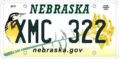 NE license plate XMC322