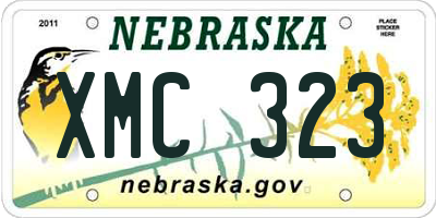 NE license plate XMC323
