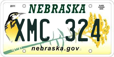 NE license plate XMC324