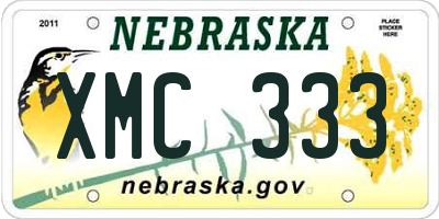 NE license plate XMC333