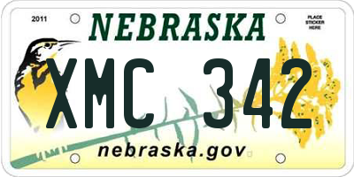 NE license plate XMC342