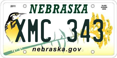 NE license plate XMC343