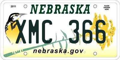 NE license plate XMC366