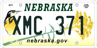 NE license plate XMC371