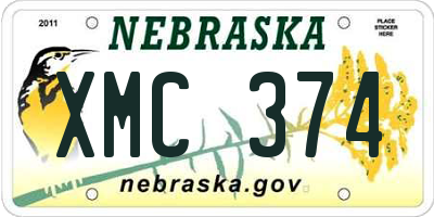 NE license plate XMC374