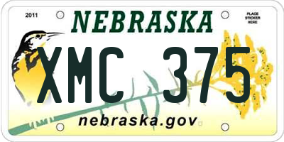 NE license plate XMC375