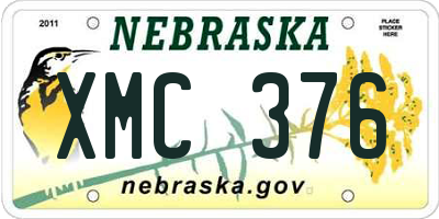 NE license plate XMC376