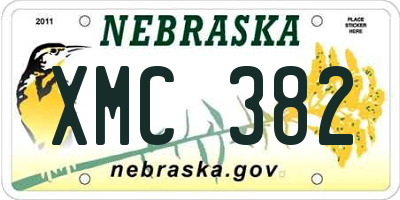 NE license plate XMC382
