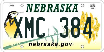NE license plate XMC384