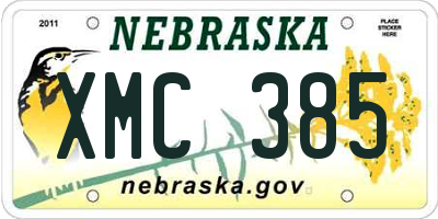 NE license plate XMC385