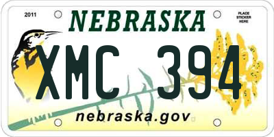 NE license plate XMC394