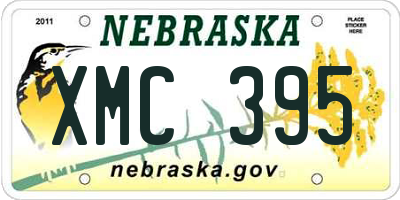 NE license plate XMC395