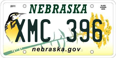 NE license plate XMC396