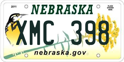 NE license plate XMC398