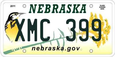 NE license plate XMC399