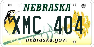 NE license plate XMC404